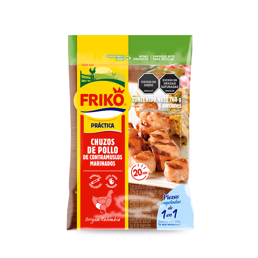 Chuzos de pollo marinados X4 Friko - Perfectos para asado rápido
